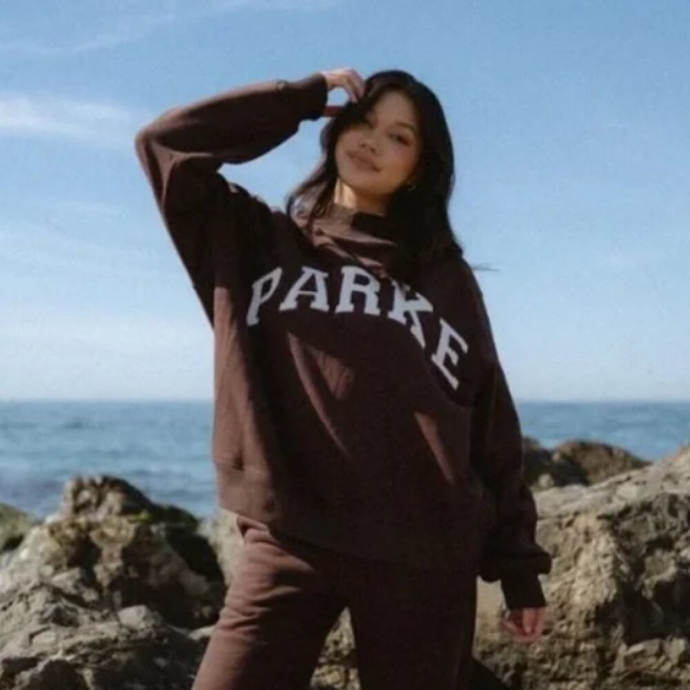 PARKE Brown Fleece Mockneck